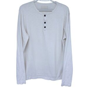 Citizens of Humanity Pablo Henley Shirt Mens Large Cream Long Sleeve MT117-1284
